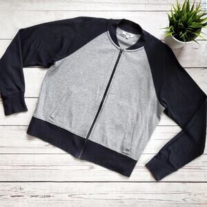 MADEWELL Offline Sweatshirt Bomber Zip-Up Jacket Grey Navy L